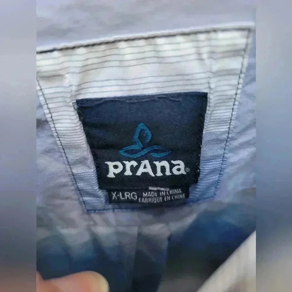 Prana Tamarack Stripe Organic Cotton Short Sleeve Button Down Shirt Size XL - Picture 3 of 3